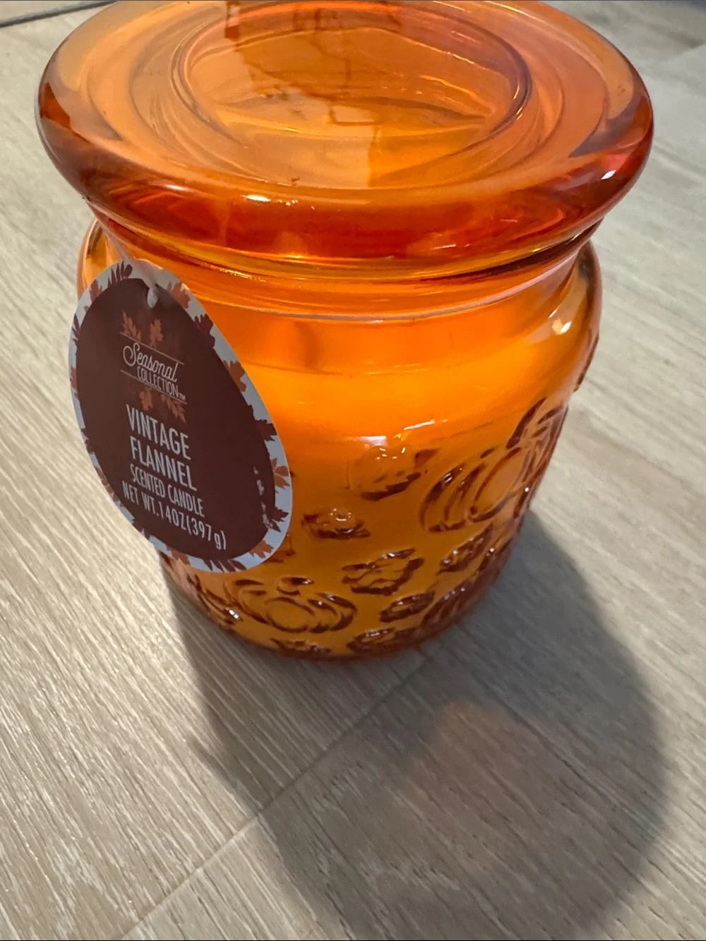 Vintage Flannel Autumn Jar Candle NEW 🏷️